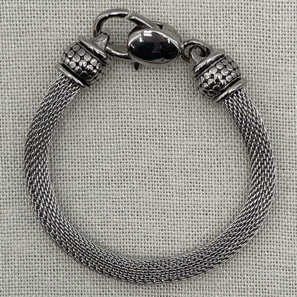 Sterling Silver Mesh Chain Bracelet Minimalist Simple Modern Unisex 7.5" - Picture 3 of 5